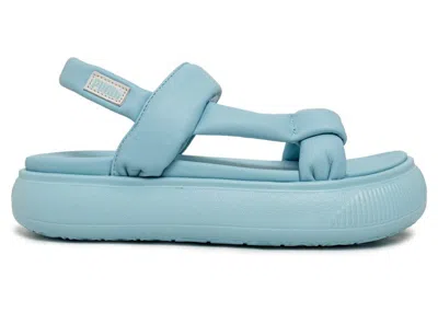 Pre-owned Puma Suede Mayu Summer Sandal (women's) Sneakers In Blue/aquamarine/white In Multi