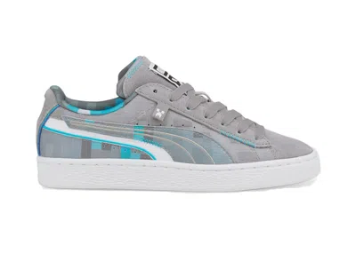 Pre-owned Puma Suede Minecraft Grey Sneakers In Gray Violet/blue Atoll