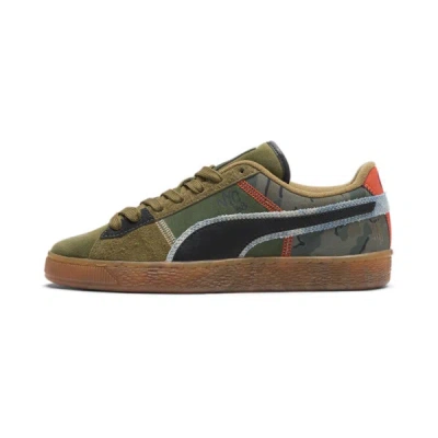 Puma Suede Peace And Love Flagship Sneakers In Olive Drab- Black-redmazing