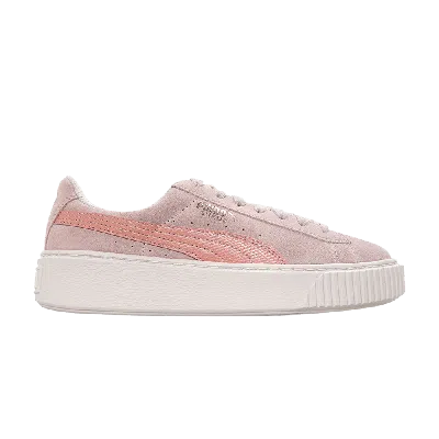 Pre-owned Puma Suede Platform Jr 'snake - Pearl' In Pink