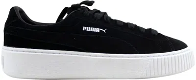 Pre-owned Puma Suede Platform (women's) Sneakers In  Black/black White