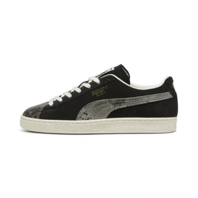 Puma Suede Split Sneakers In Black-smokey Gray-frosted Ivory