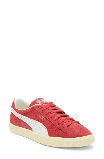 Puma Suede Vtg Origins Sneakers In Warm White-club Red