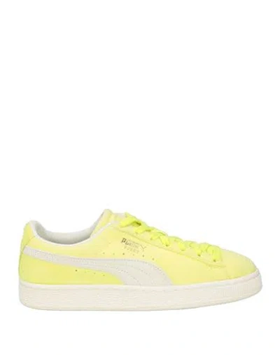PUMA PUMA SUEDE WOMAN SNEAKERS LIME GREEN SIZE 7 LEATHER