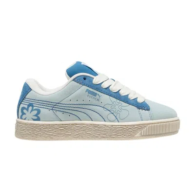 Pre-owned Puma Suede Xl Big Kid 'skater Bloom - Frosted Dew' | Teal | Kid's Size 5 In Blue