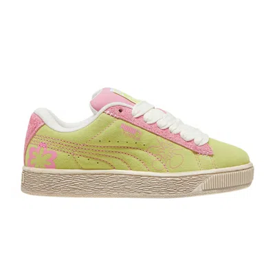 Pre-owned Puma Suede Xl Big Kid 'skater Bloom - Lime Sheen' | Green | Kid's Size 5.5