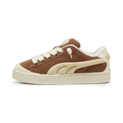 Puma Suede Xl Crush Preserves Shoes In Brown Mushroom-chamomile-sugared Almond