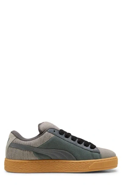 Puma Suede Xl Denim Trainer In Shadow Grey-warm White
