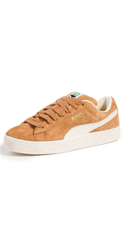 Puma Suede Xl Hairy Sneaker In Caramel Latte-frosted Ivory