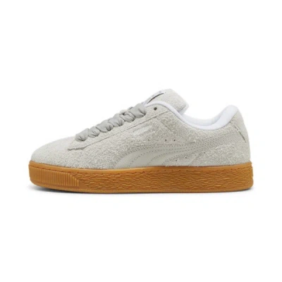 Puma Suede Xl Hairy Sneakers Women In Feather Gray-gum
