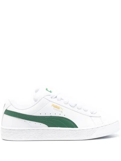 Puma Xl Leather Sneakers In White,vine
