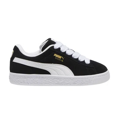 Pre-owned Puma Suede Xl Little Kid 'black White'
