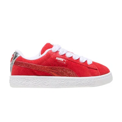 Pre-owned Puma Suede Xl Little Kid 'holiday Glitz' | Red | Kid's Size 12.5