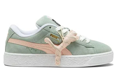 Pre-owned Puma Suede Xl Merry Xmas (women's) Sneakers In Green Fog/island Pink In Multi