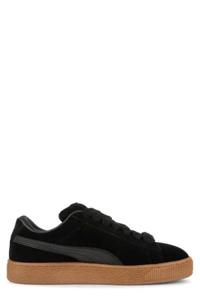 Puma Suede Xl Trainer In  Black- Team Gold