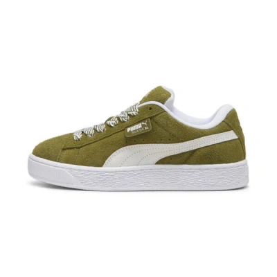 Puma Suede Xl Soft Women's Sneakers In Olive Green- White