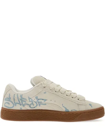Puma Suede Xl Splatters Sneakers In White
