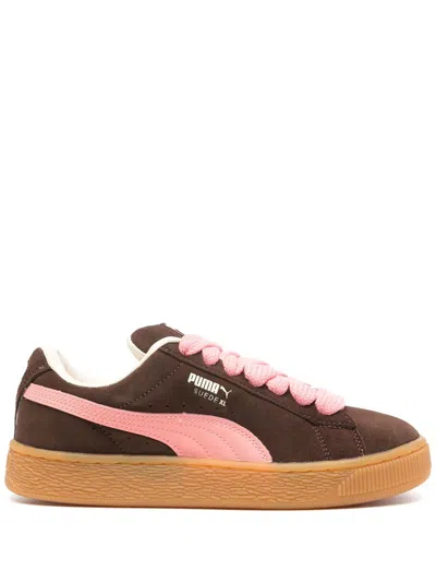 Puma Suede Xl Wns Shoes In Chestnut Brown Peach Smoothie Frosted Ivory