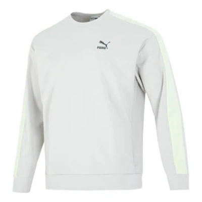 Puma Suit Crewneck Logo Sweatshirt 'grey' In White