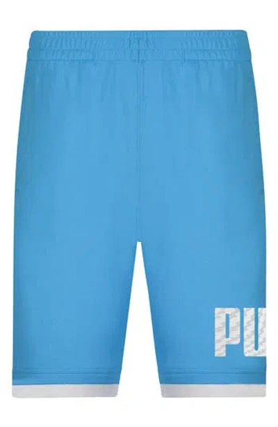 Puma Summer Break Mesh Pull-on Shorts In Blue/aqua