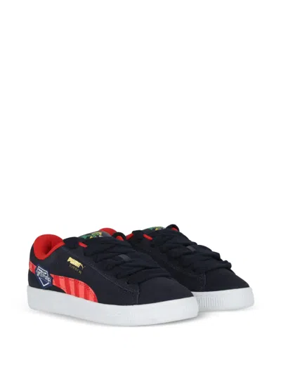 Puma Kids' Super Calf Leather Sneakers In Black