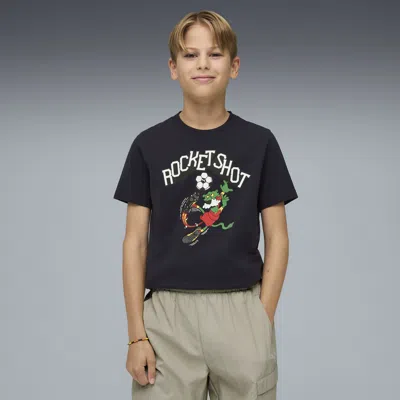 Puma Super  Big Kids' Graphic T-shirt In Black