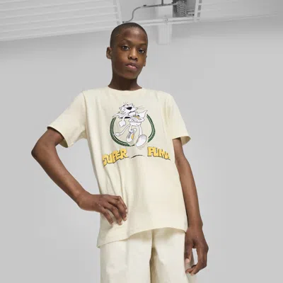 Puma Super  Big Kids' Graphic T-shirt I In White