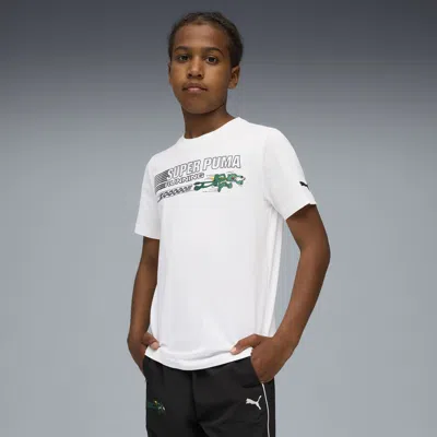Puma Kids' Super  Graphic T-shirt Youth In White