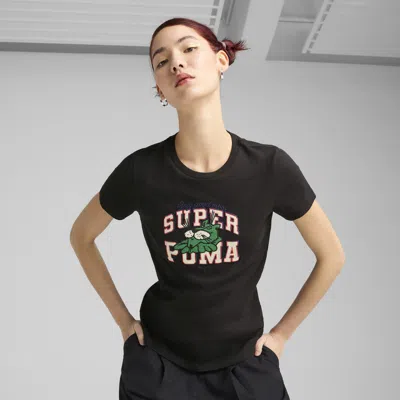 Puma Super  Graphics Women's T-shirt In Black