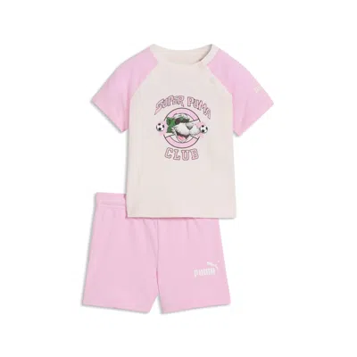 Puma Babies' Super  Matching Set Toddlers' T-shirt And Shorts Set In Pink