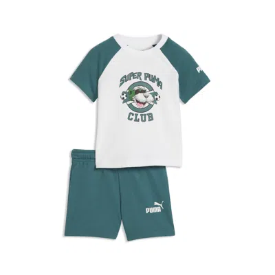Puma Babies' Super  Matching Set Toddlers' T-shirt And Shorts Set In White