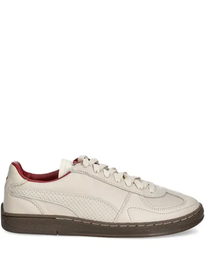 Puma Super Tea Leather Panelled Sneakers In Neutrals