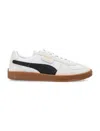 Puma White & Gray Palermo Leather Sneakers