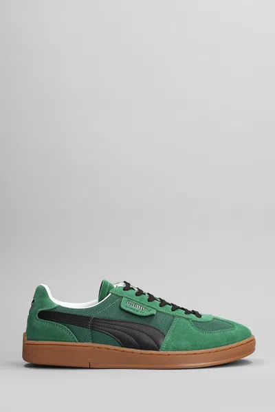 Puma Super Team Og Sneakers In Green Suede And Fabric