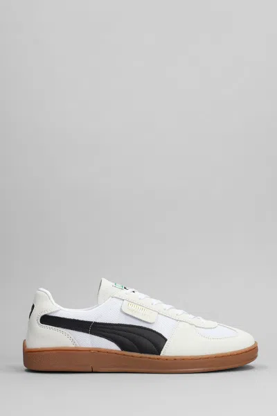 PUMA SUPER TEAM OG SNEAKERS IN WHITE SUEDE AND FABRIC