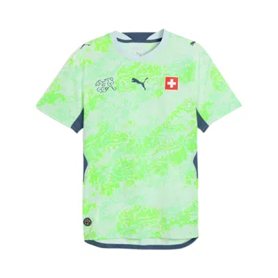 Pre-owned Puma Switzerland 2026 Authentic Away Jersey 'sea Glass-dark Indigo' | Green | Men's Size Xs