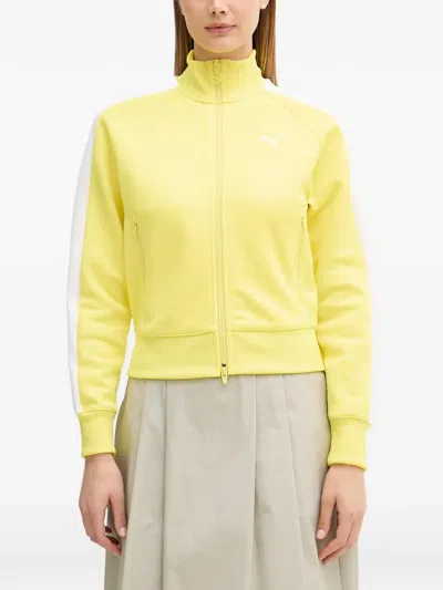 Puma T7 Always On Side-stripe Sweatshirt In Yellow
