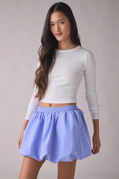 Puma T7 Balloon Mini Skirt In Lavender, Women's At Urban Outfitters In Blue