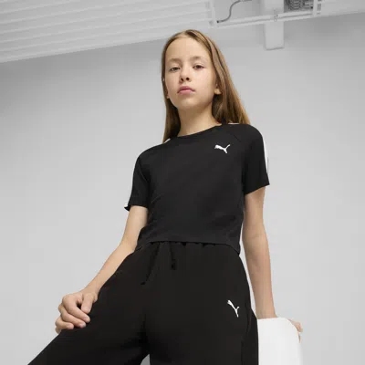 Puma T7 Big Kids' T-shirt In Black