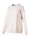 Puma T7 Crew-neck Striped Sweatshirt In Neutral