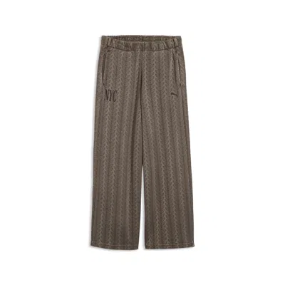 Puma T7 Jacquard Nyc Women's Track Pants In Brown