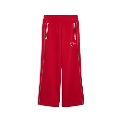 Puma T7 Las Vegas Women's Mid Rise Track Pants In Red