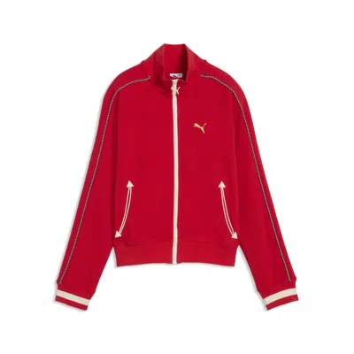 Puma T7 Las Vegas Women's Short Track Jacket In Red