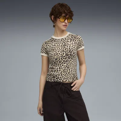 Puma T7 Leo Luxe Slim T-shirt Women In White