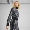Puma T7 Leo Luxe Women's All-over Print Short Track Jacket In Black