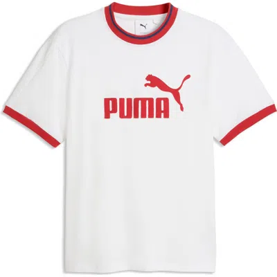 Puma T7 Logo Ringer T-shirt In White