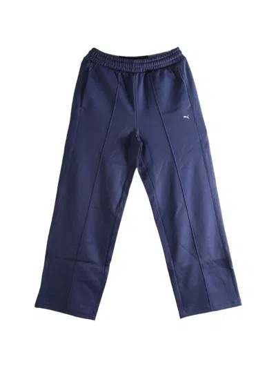 Puma T7 Logo-embroidered Track Pants In Blue