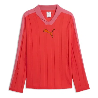 Puma T7 Long Sleeve Polo 'red Glamour'