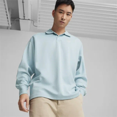 Puma T7 Men's Polo Crew Shirt In Turquoise Surf