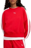 Puma T7 Oversize Crewneck Sweatshirt In Red